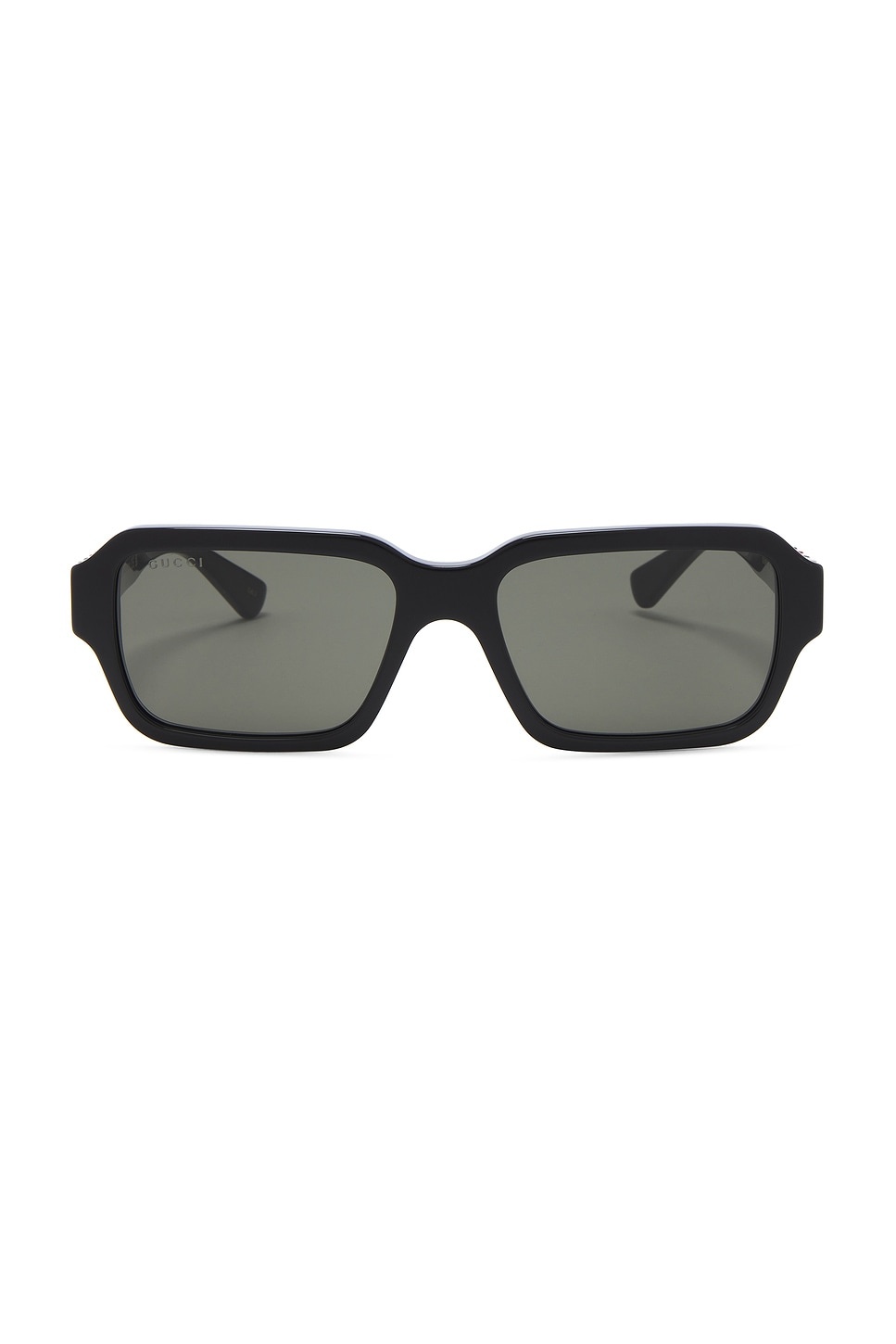 Rectangle Sunglasses In Shiny Black - 1