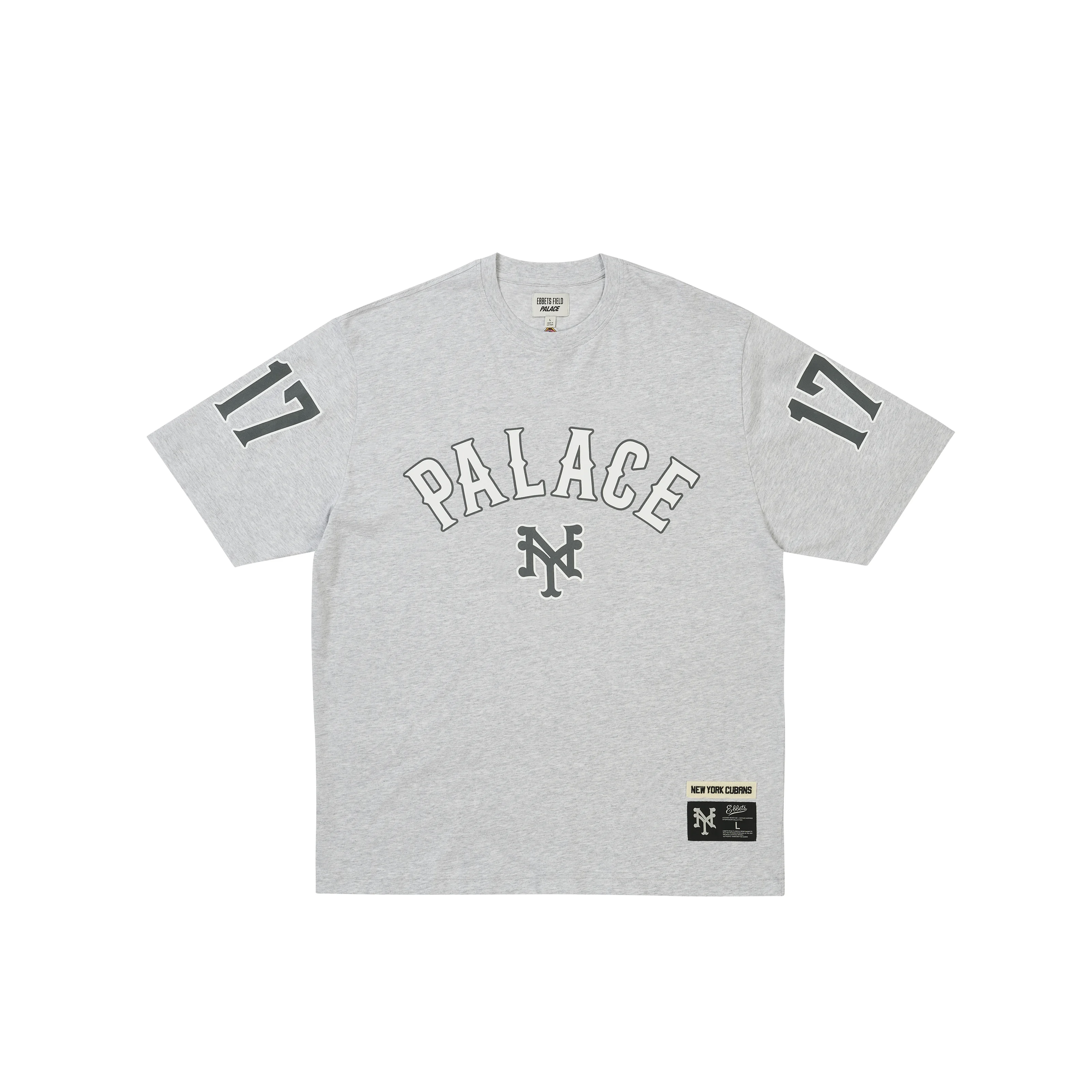 PALACE NEW YORK CUBANS T-SHIRT GREY MARL - 1