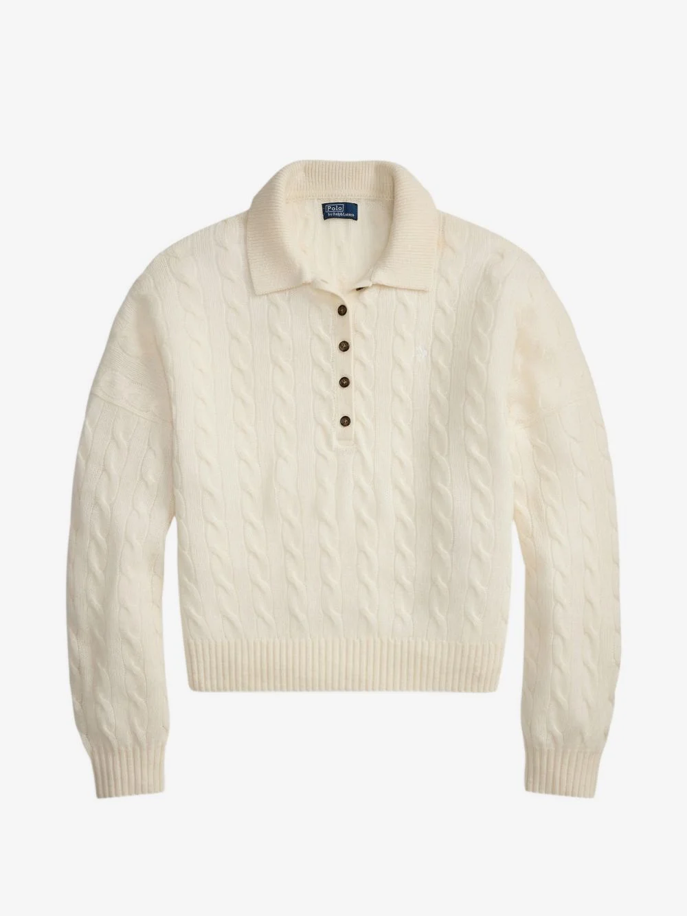cable-knit polo sweater - 1