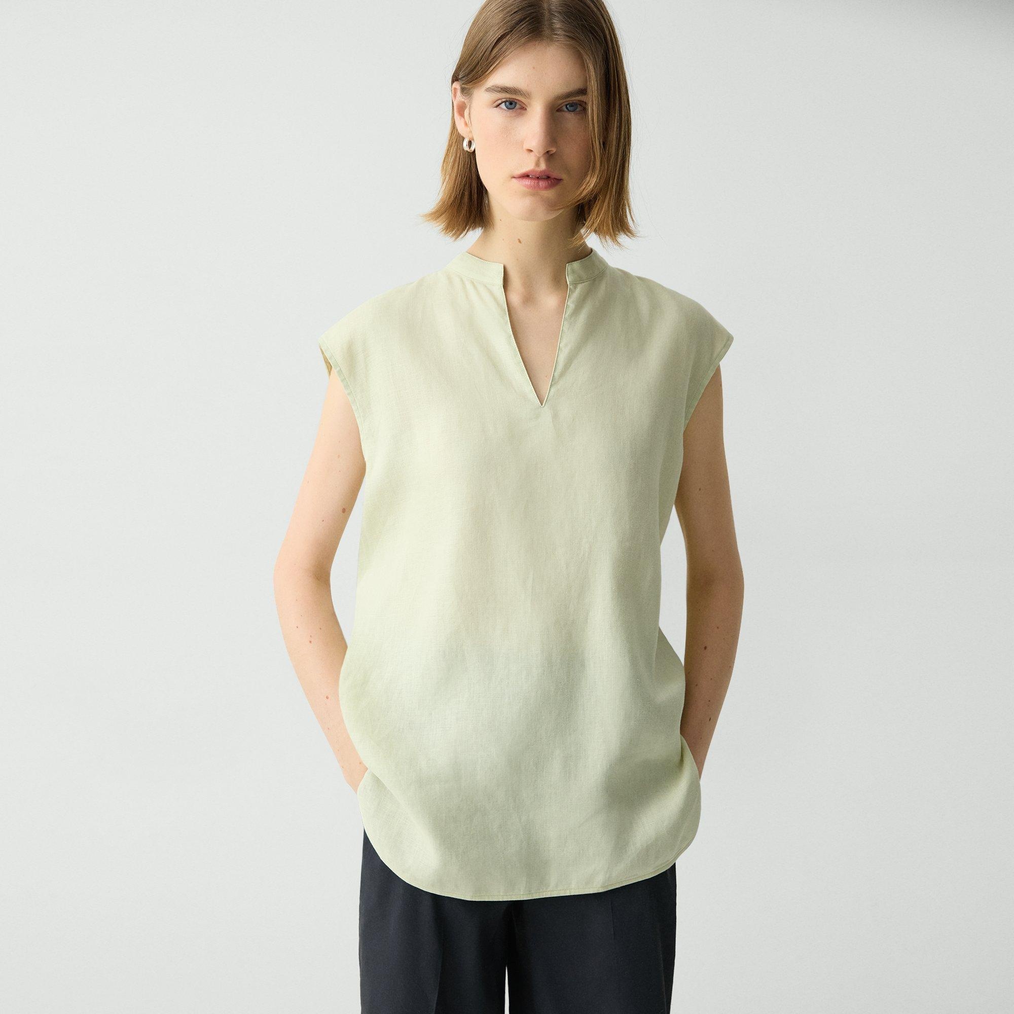 Boxy Tunic Top in Relaxed Linen - 5