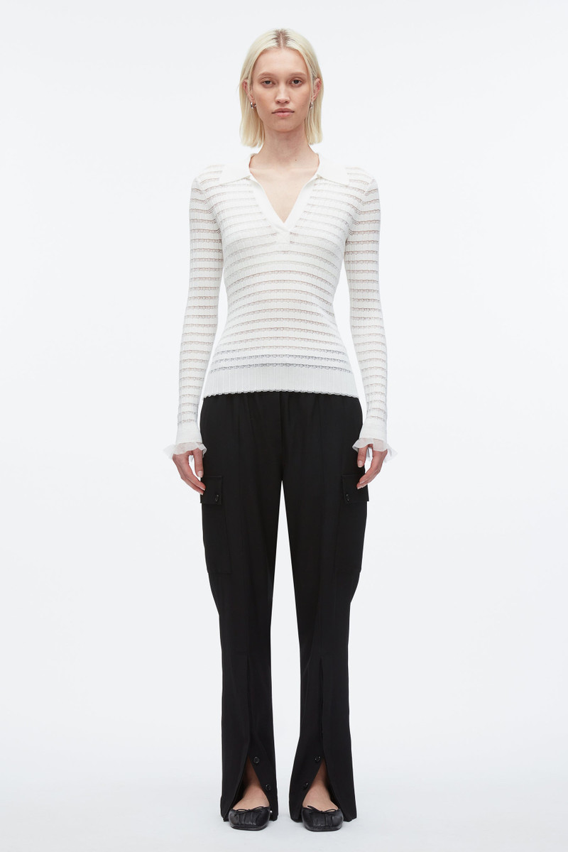 3.1 Phillip Lim Shadow Stripe Pullover Polo outlook
