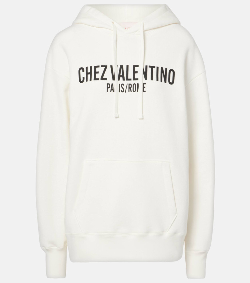 Printed cotton jersey hoodie - 1