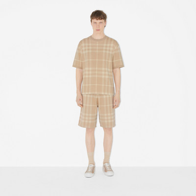 Burberry Check Wool Silk Jacquard Shorts outlook