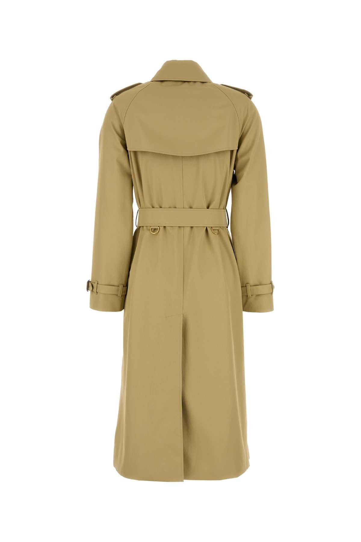 Burberry Women Sage Green Gabardine Waterloo Trench Coat - 2