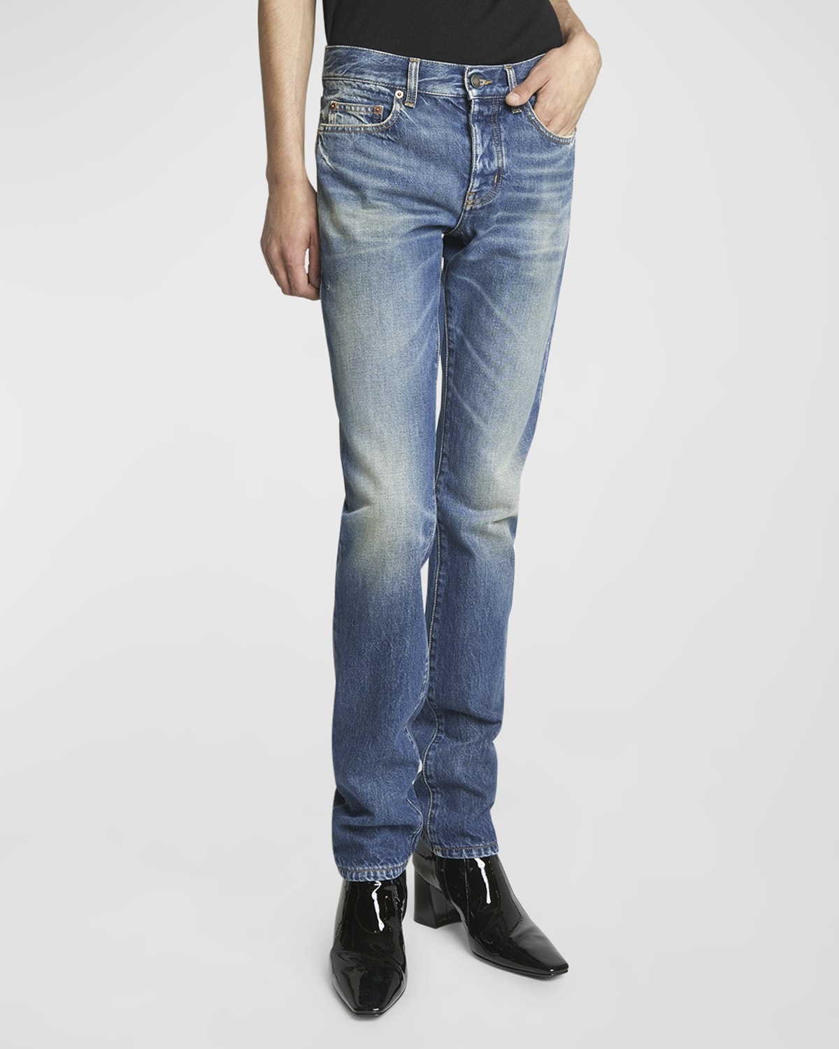 Men's Slim-Fit Faded Jeans - 6