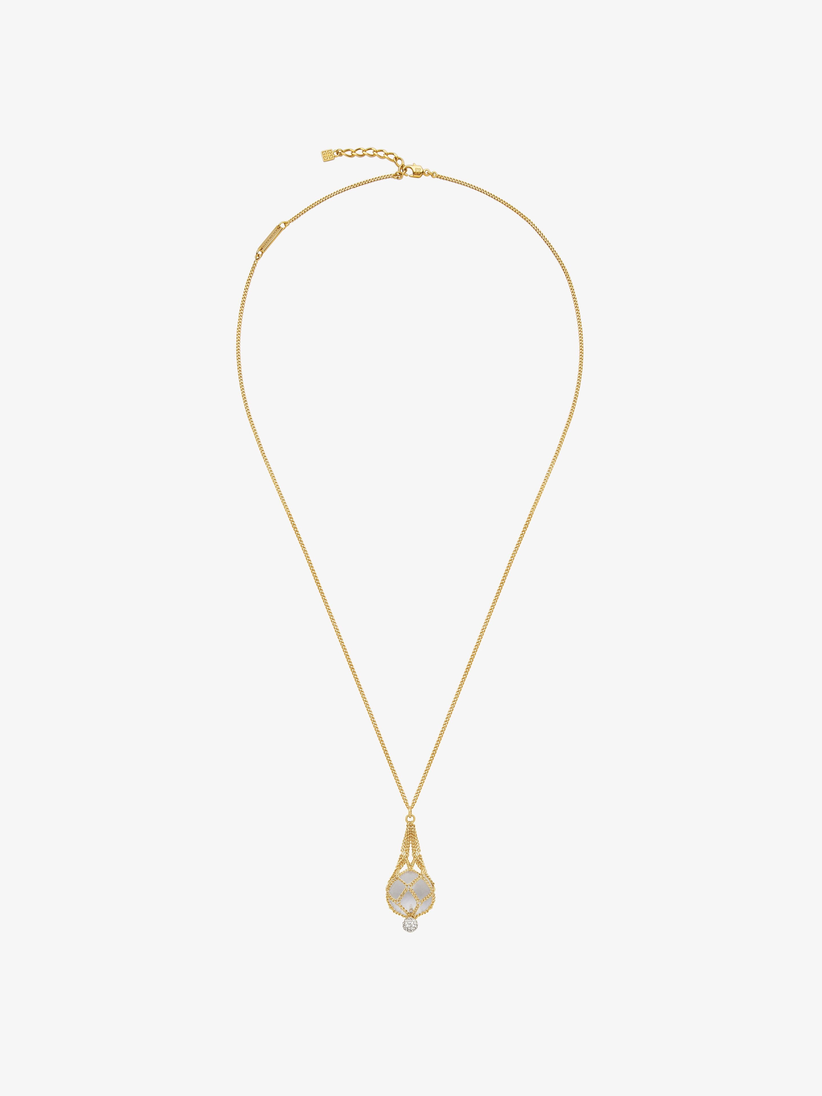 PEARLING NECKLACE IN METAL WITH PEARLS AND CRYSTALS - 3