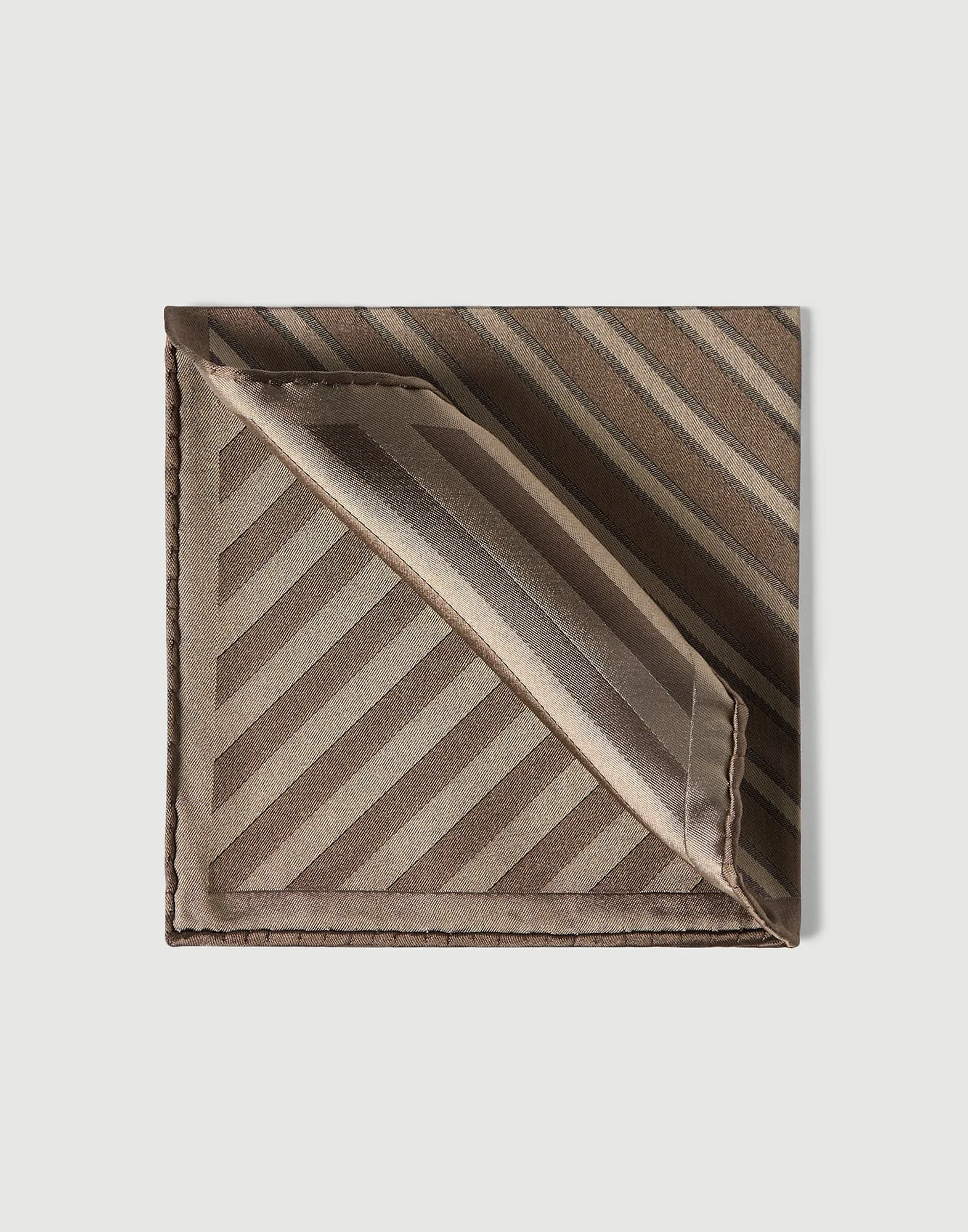 Regimental stripe silk pocket square - 1