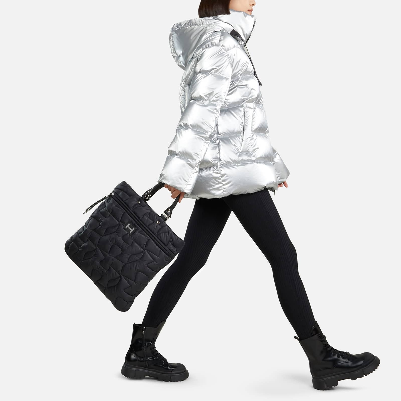 Quilted Shopping Bag Black - 4