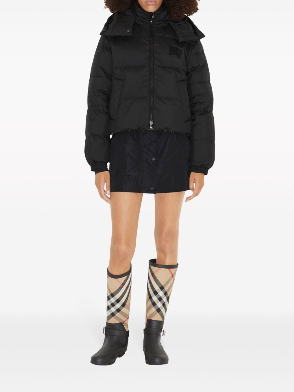 reversible Haymarket check puffer jacket - 6