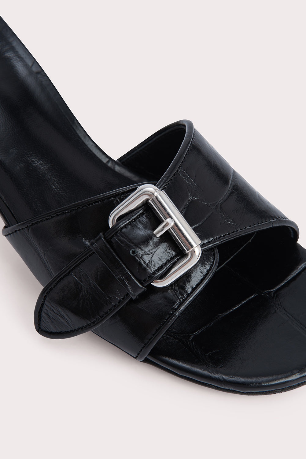 Elton Black Maxi Croco Embossed Leather - 6