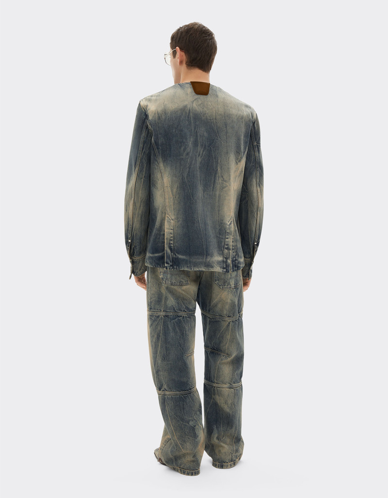 Acid-washed denim trousers 4