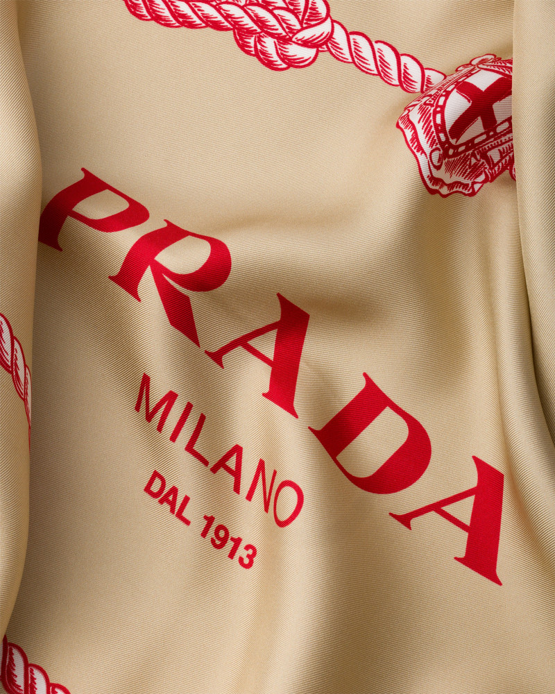 Prada Printed silk twill scarf, 90x90 cm outlook