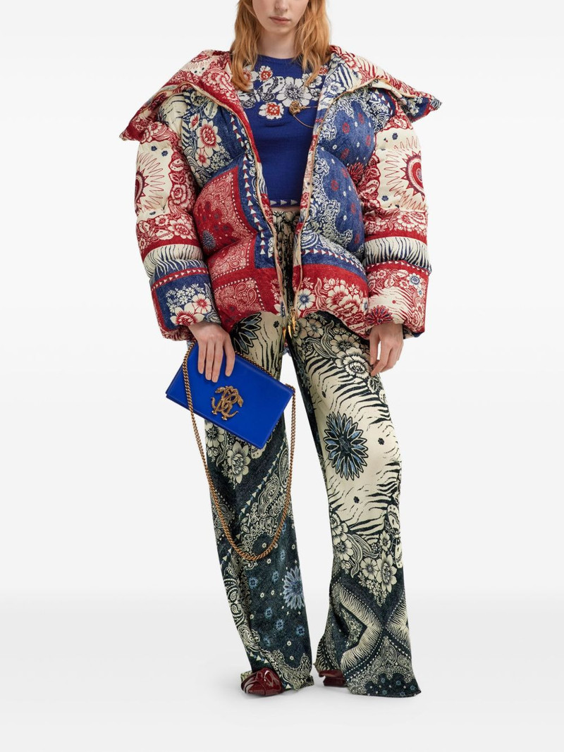 Roberto Cavalli bandana-print puffer jacket outlook