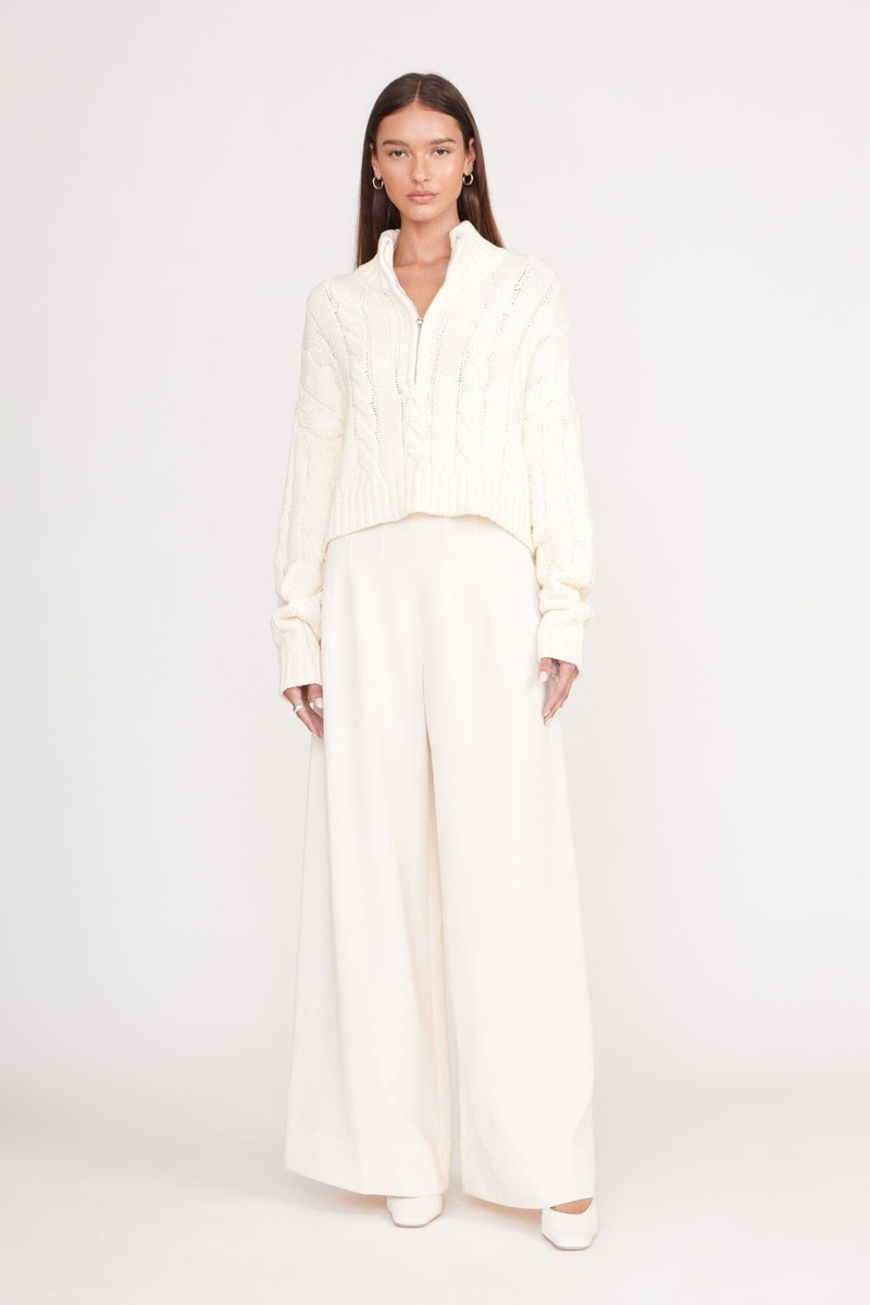STAUD STAUD CROPPED HAMPTON SWEATER IVORY outlook