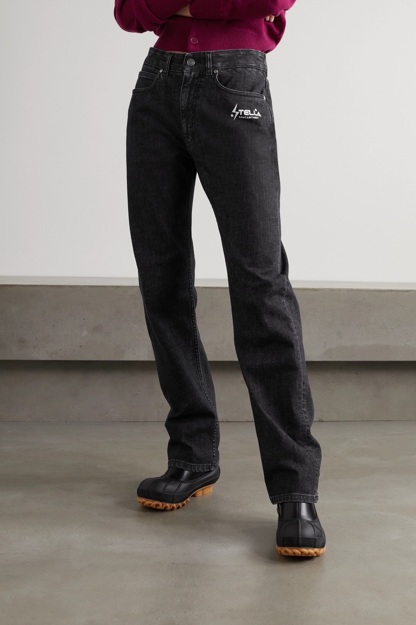 Printed high-rise straight-leg jeans - 3