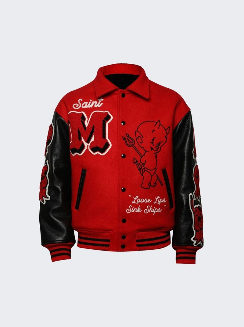 Loose Lips Sink Ships Bomber Jacket Red - 1