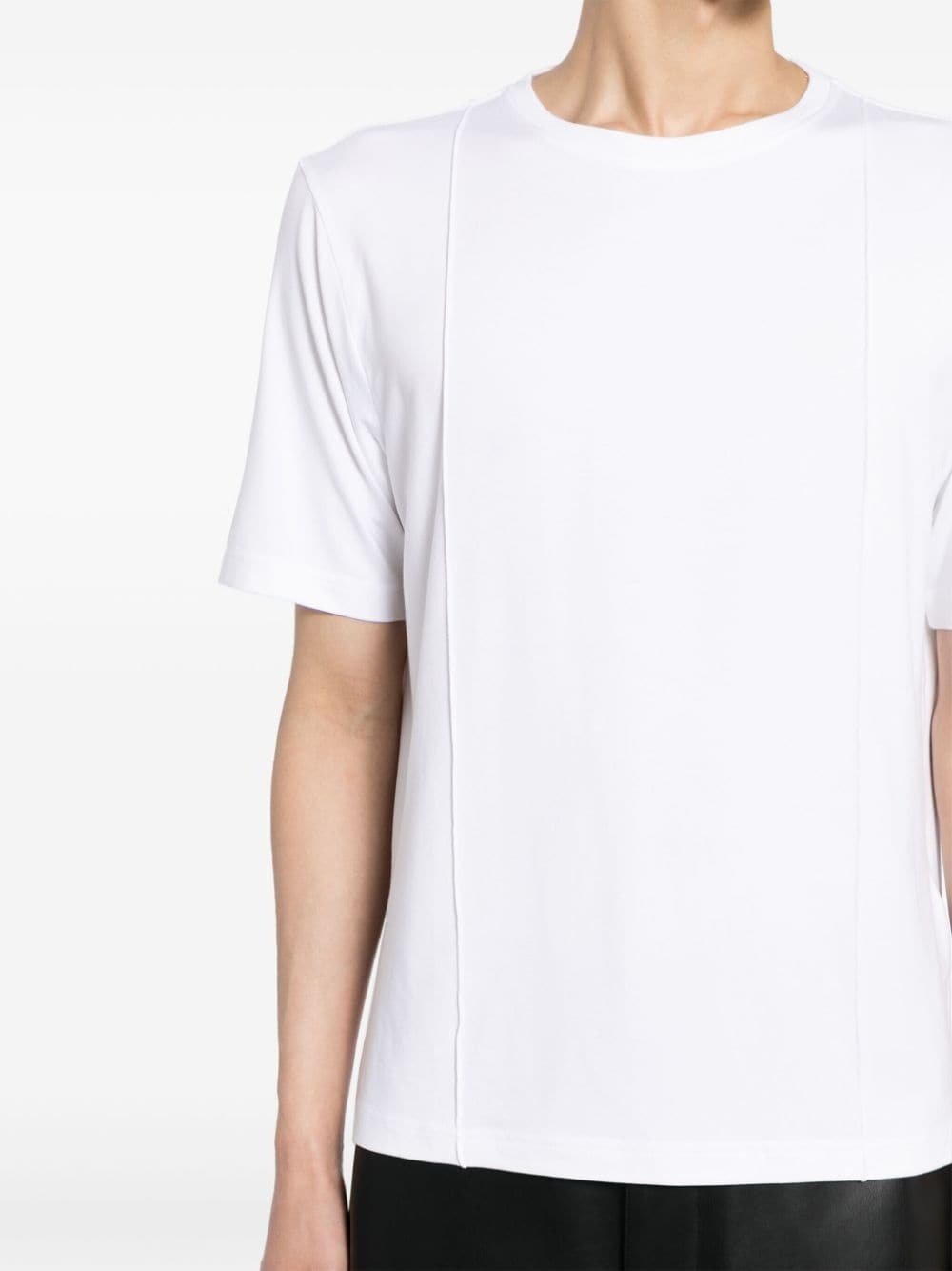 pleat-detail cotton T-shirt - 6