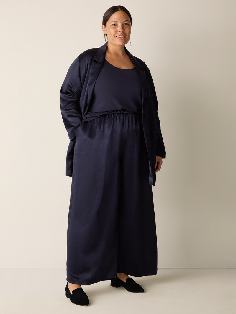 Textured Satin Wide-Leg Pant 6