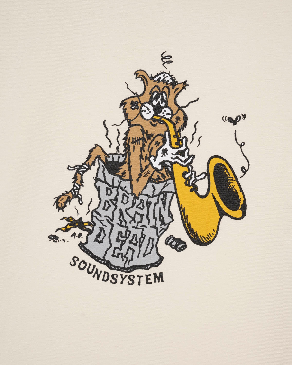 Trash Cat T-shirt - Natural - 2