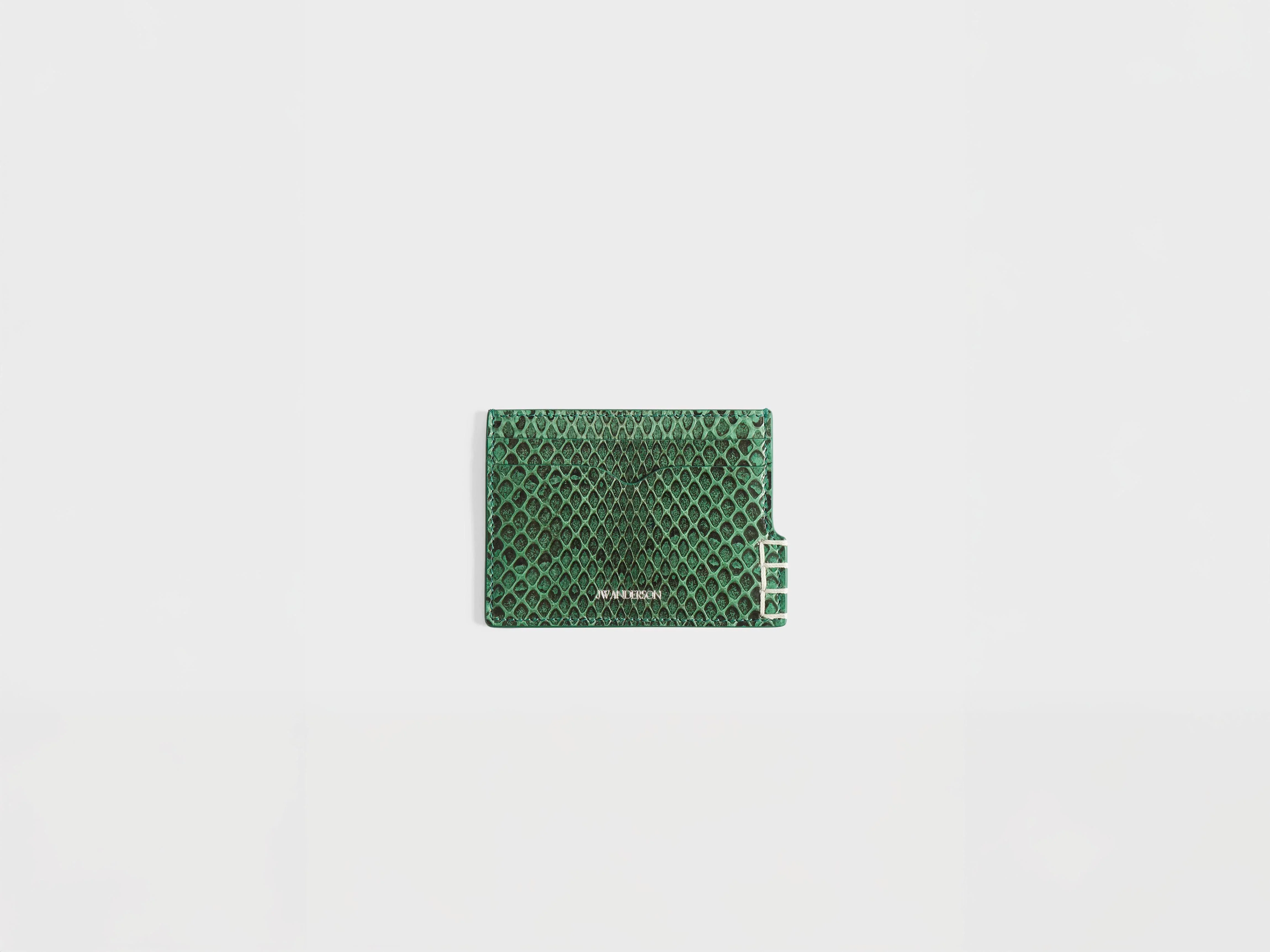 LEATHER LOAFER CARD HOLDER IN PINE GREEN - 1