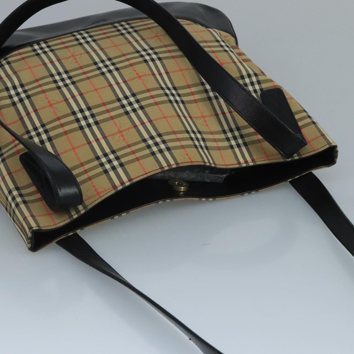 Burberry Nova Check Tote Bag Canvas Leather Beige - 6