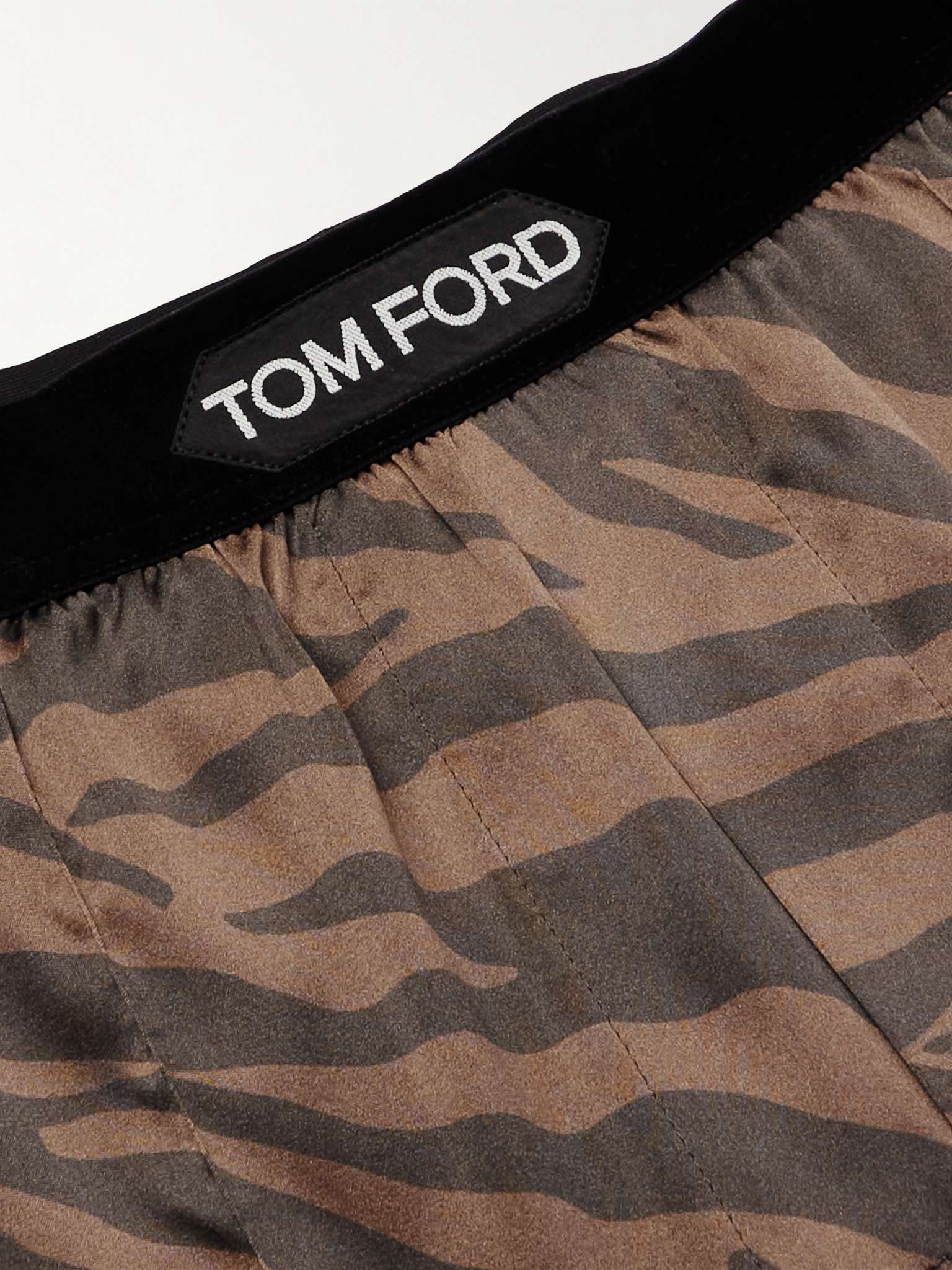 Logo-Appliquéd Animal-Printed Velvet-Trimmed Silk-Blend Pyjama Trousers - 3