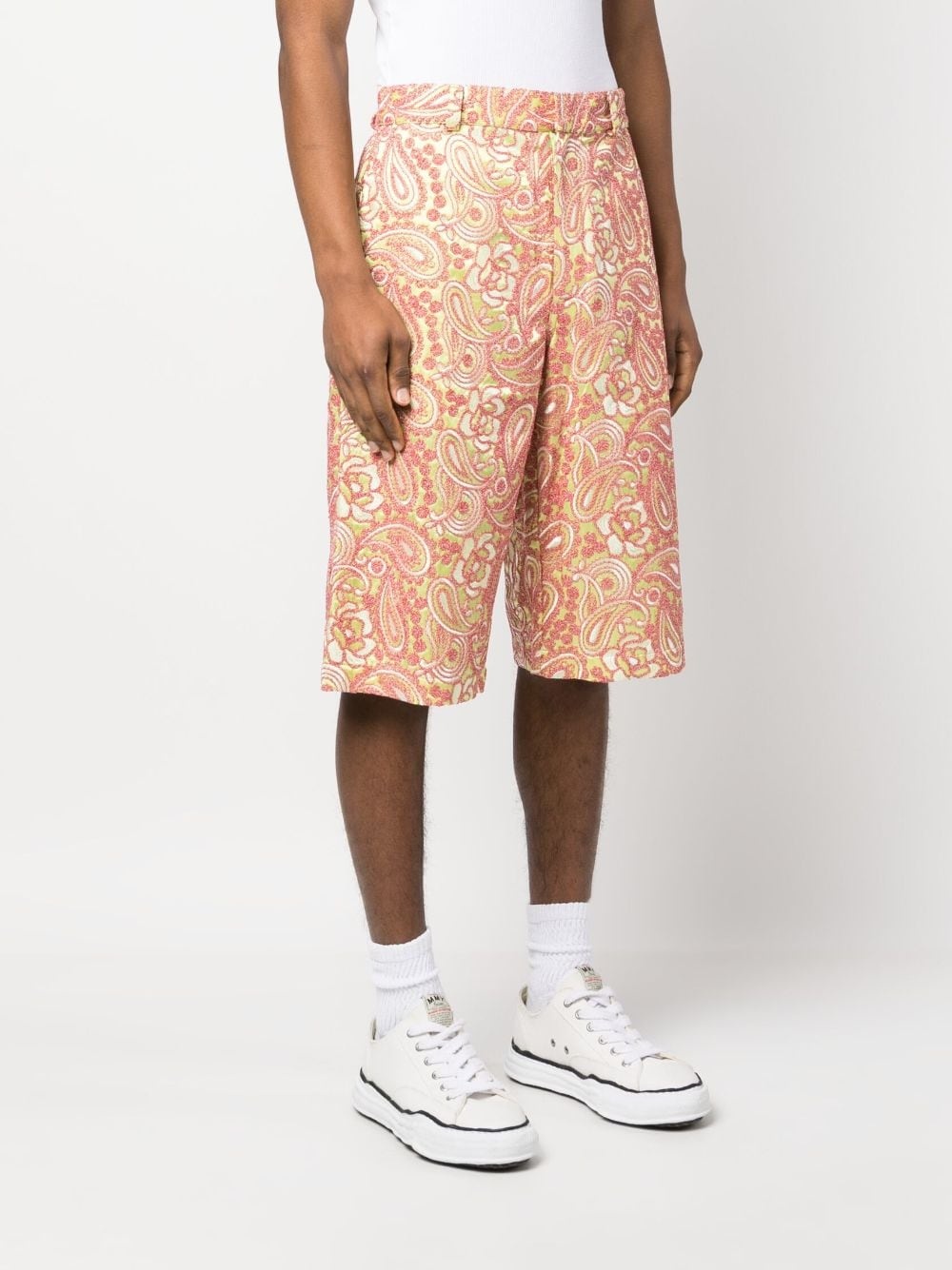 floral-embroidery knee-length shorts - 3