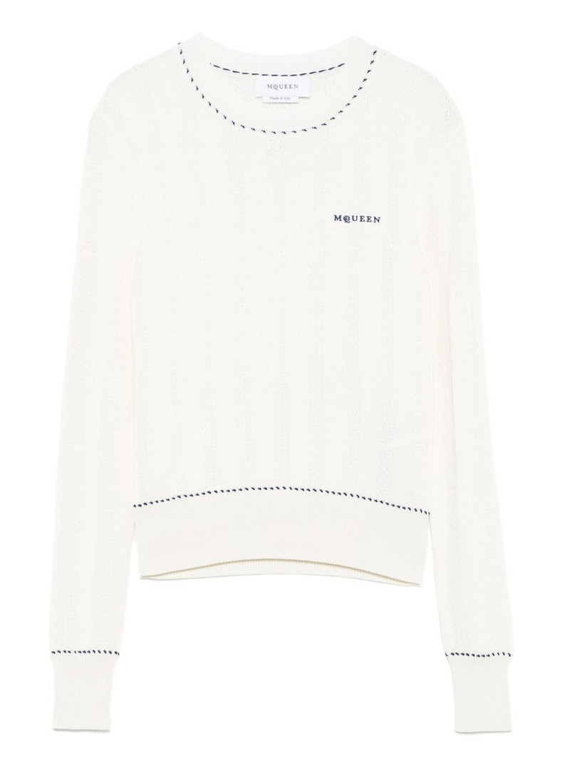 logo-embroidered ribbed-knit top 1