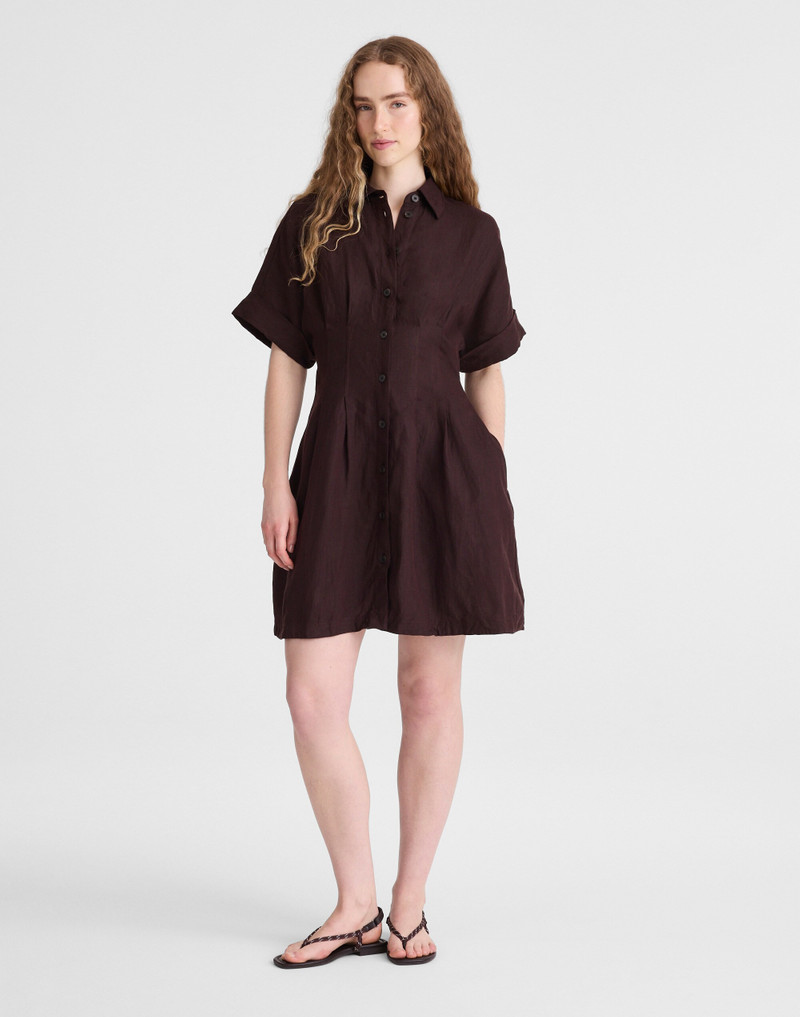 The Perry Mini Shirtdress in 100% Linen 2