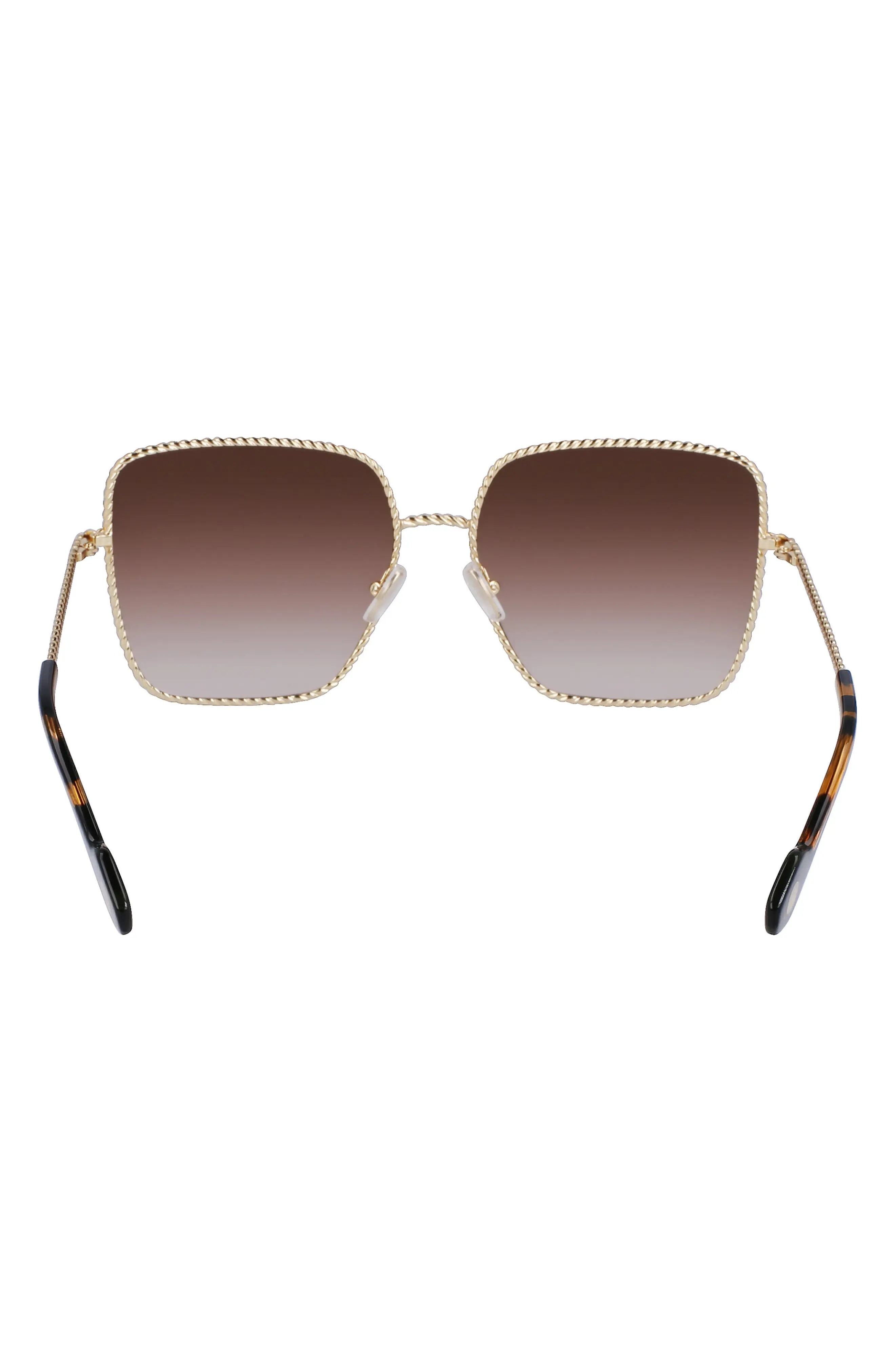 Babe 59mm Gradient Square Sunglasses in Gold/Gradient Brown - 4