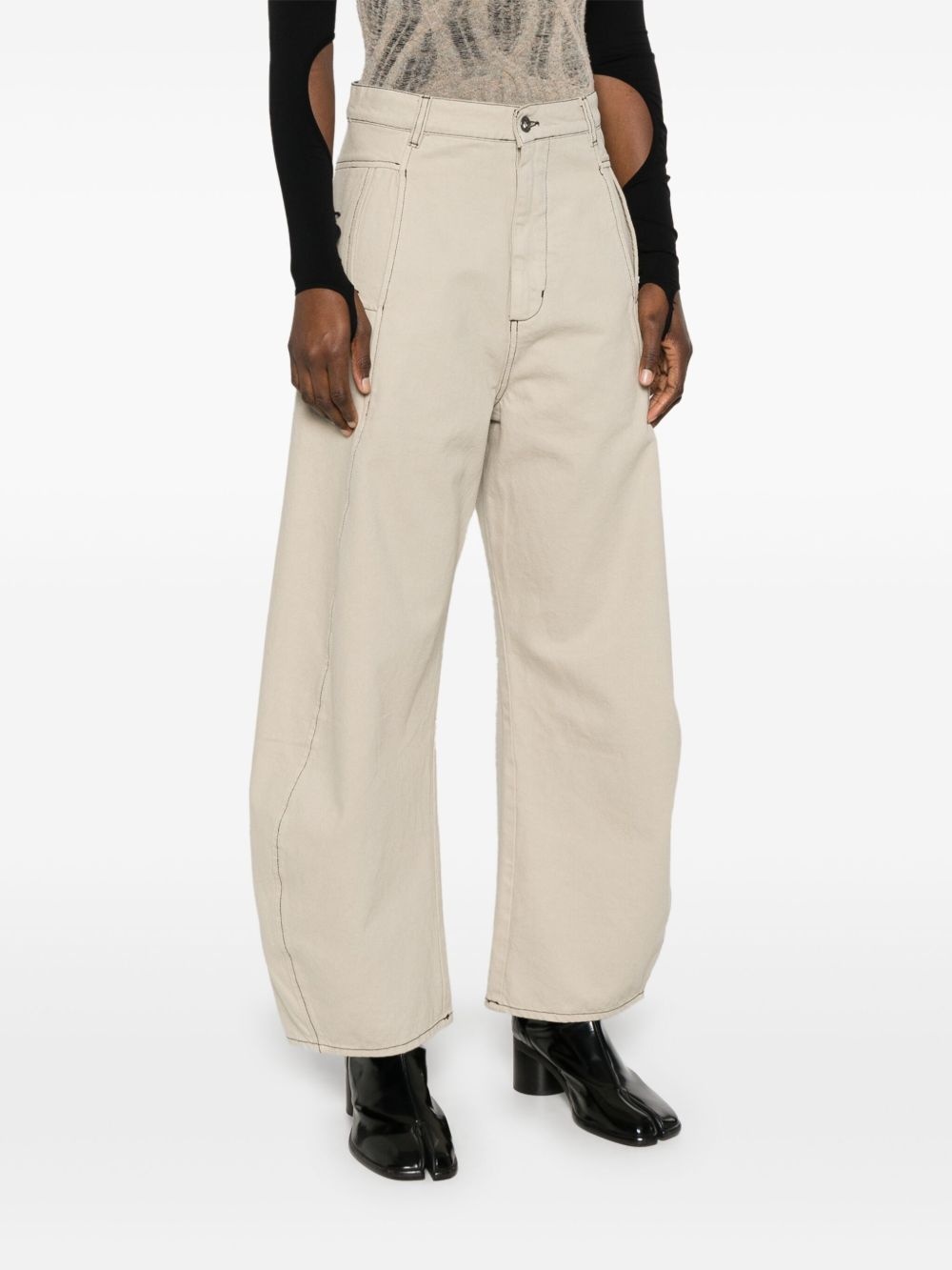 high-waisted wide-leg jeans - 3