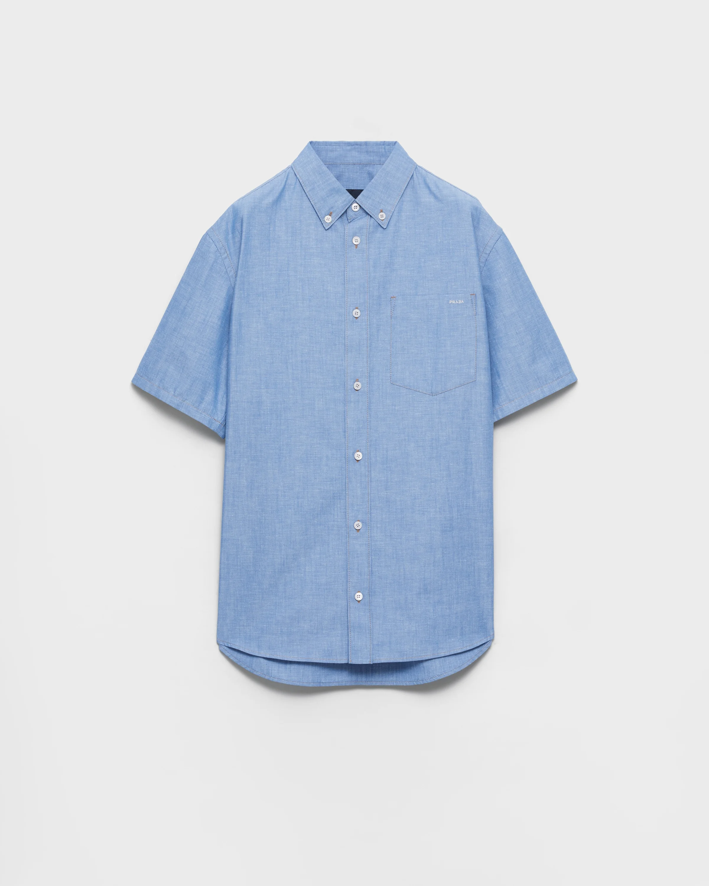 Short-sleeved chambray shirt - 1