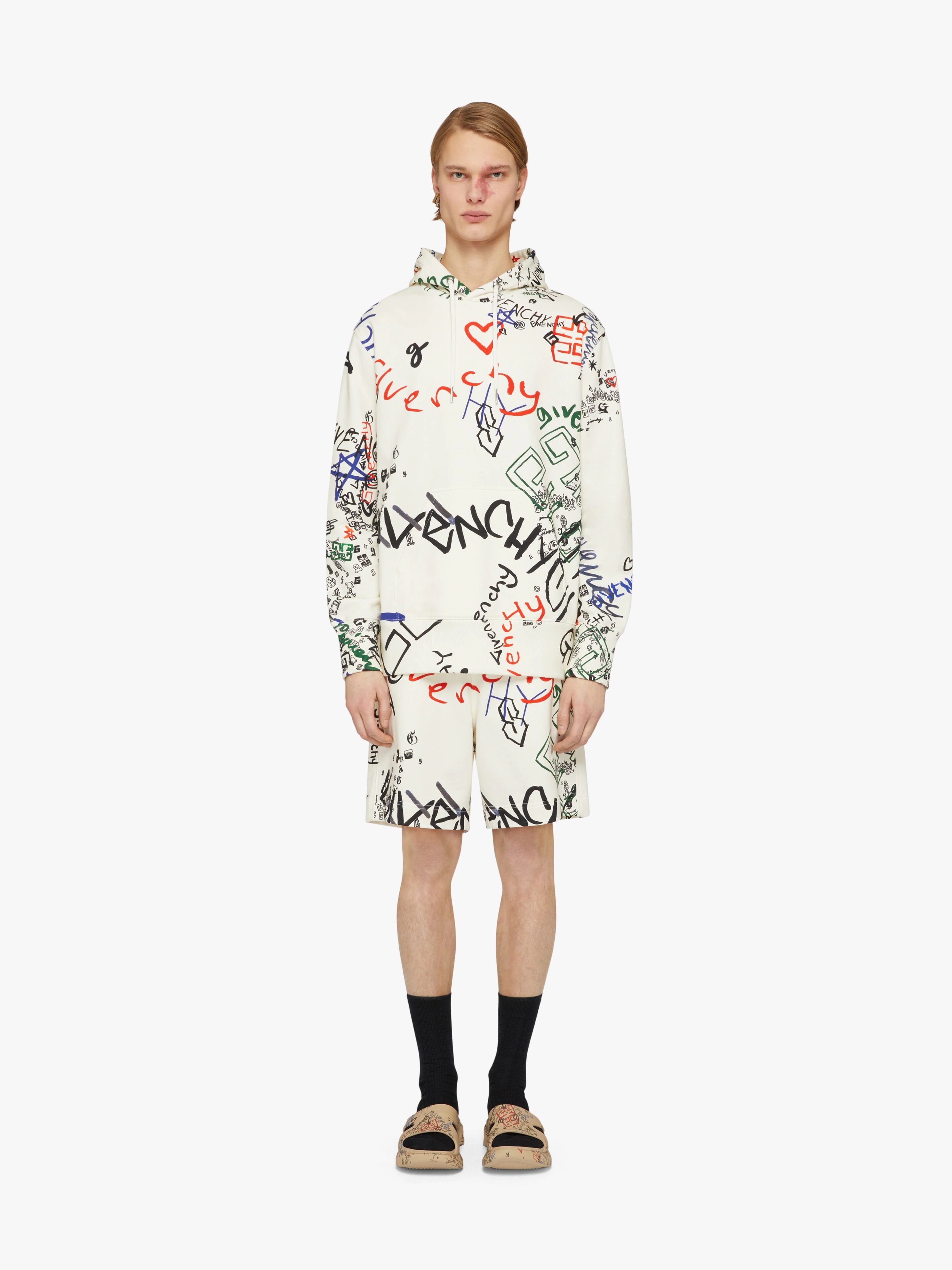 HOODIE IN GRAFFITI PRINTED FLEECE - 2