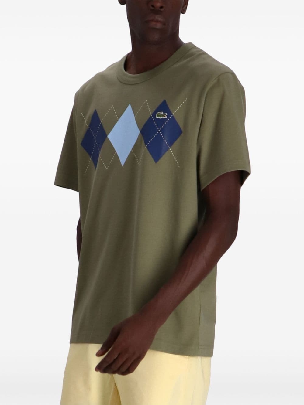 argyle-print cotton T-shirt - 3