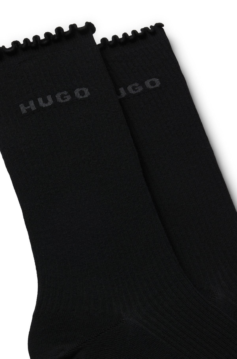 HUGO TWO-PACK OF REGULAR-LENGTH SOCKS WITH LETTUCE CUFF outlook