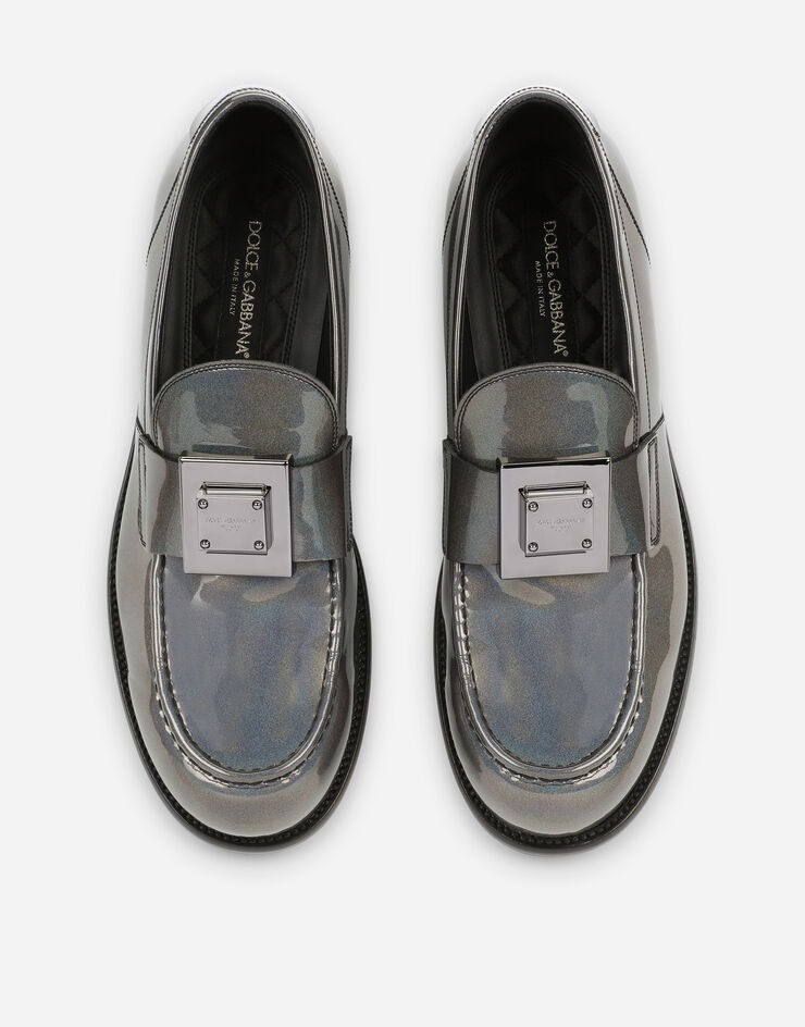 Iridescent patent leather loafers - 4