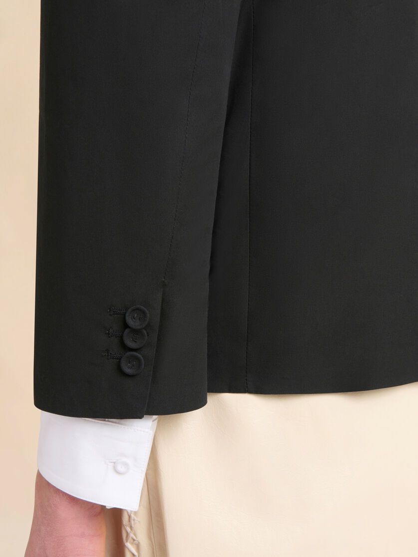 BLACK POPLIN SINGLE-BREASTED BOXY JACKET - 5