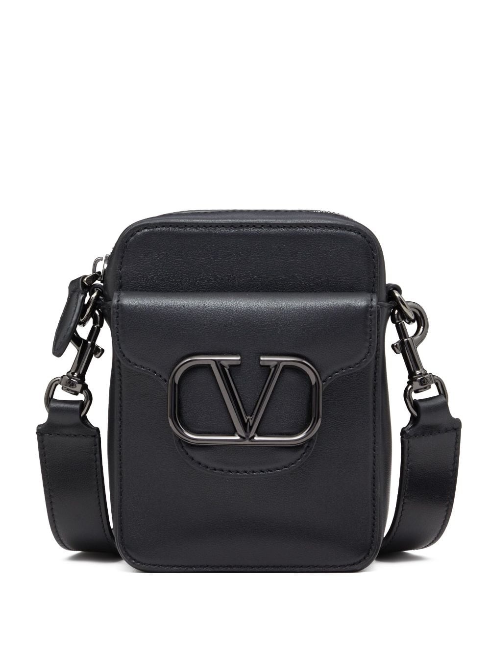 VLogo leather shoulder bag - 1