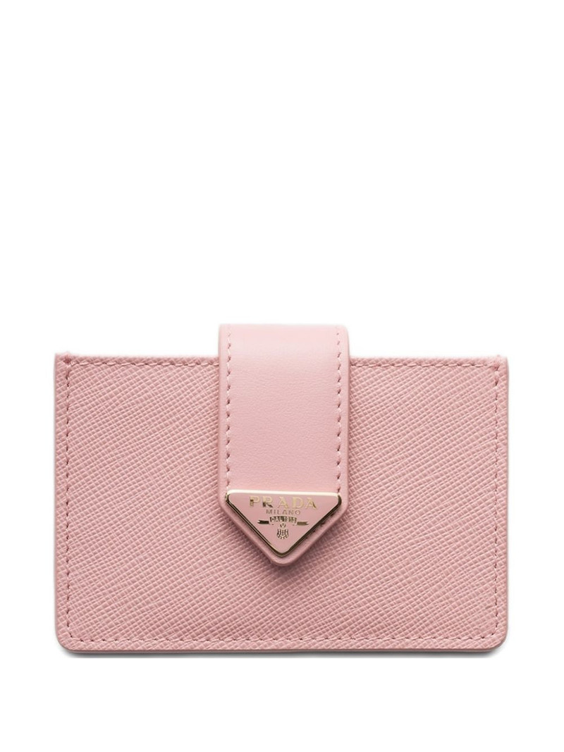 Saffiano and smooth leather card holder 1