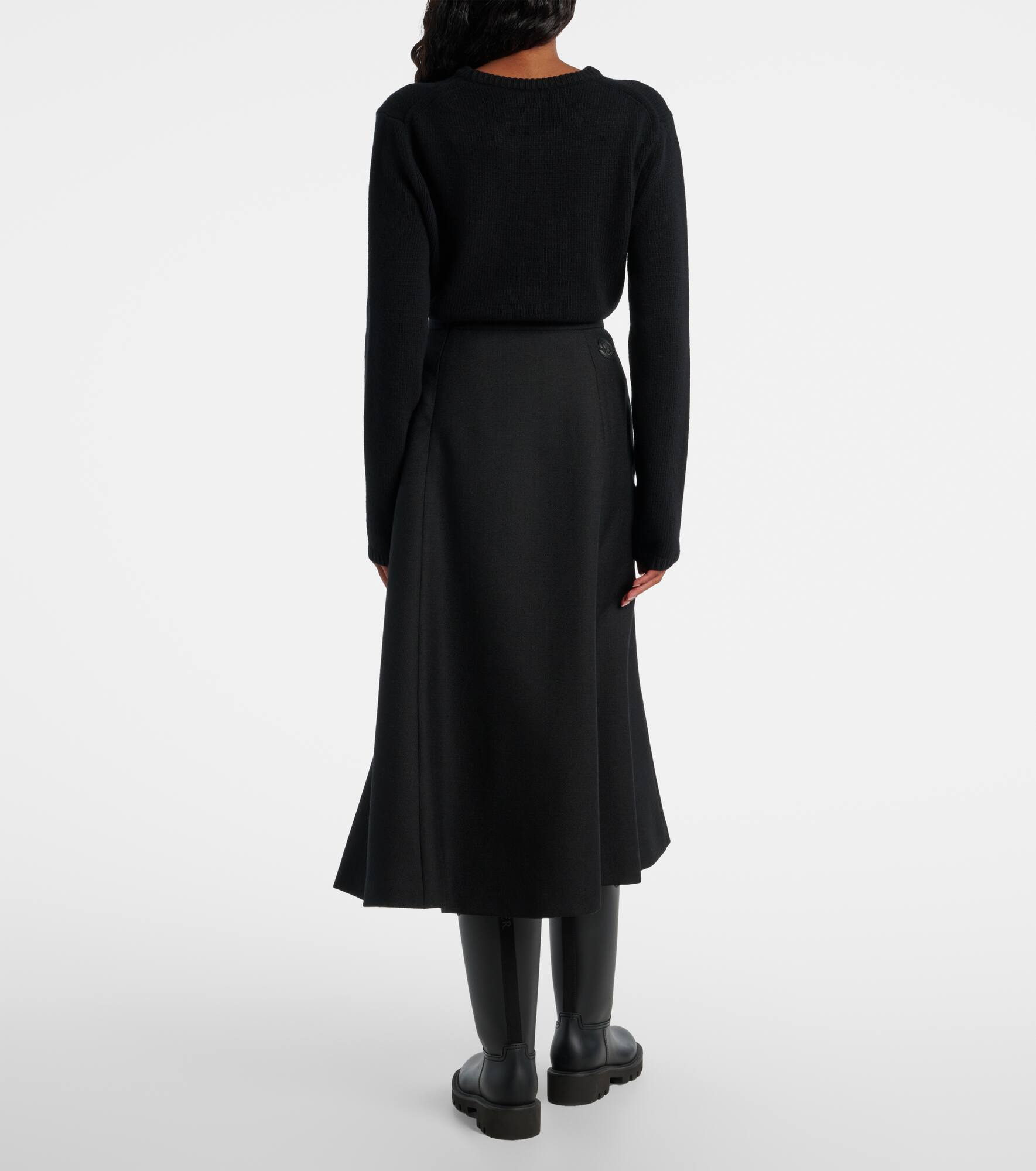 Virgin wool midi skirt - 3