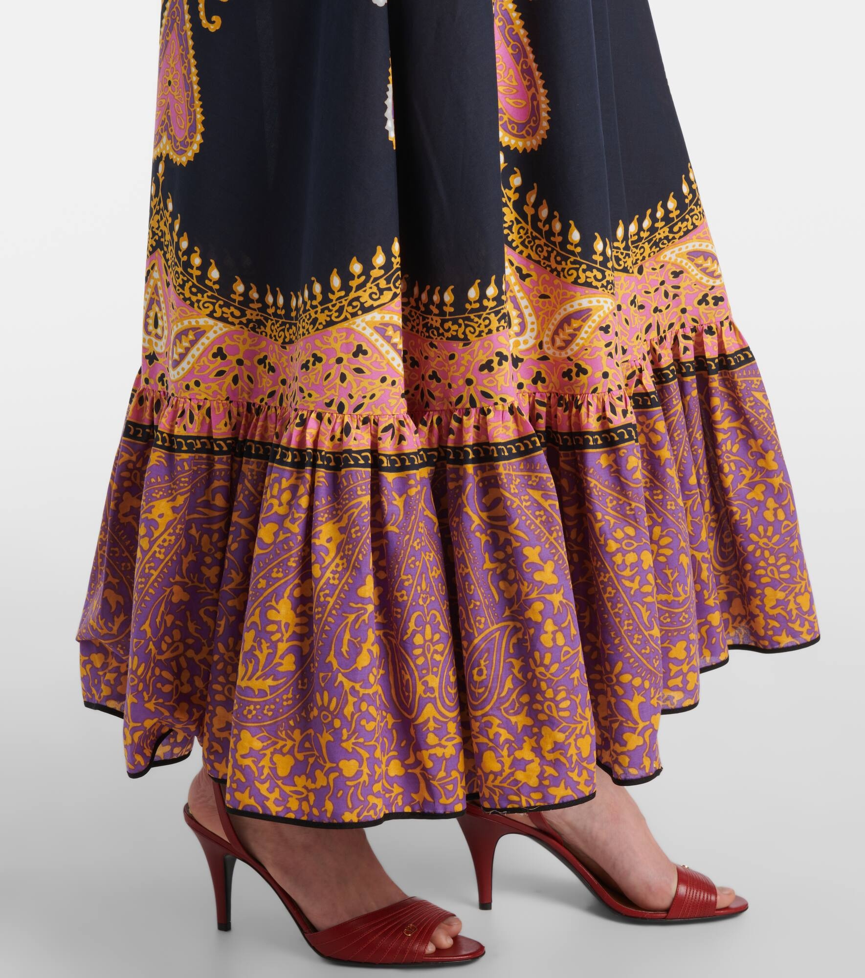 Paisley ruffled cotton muslin maxi dress - 5