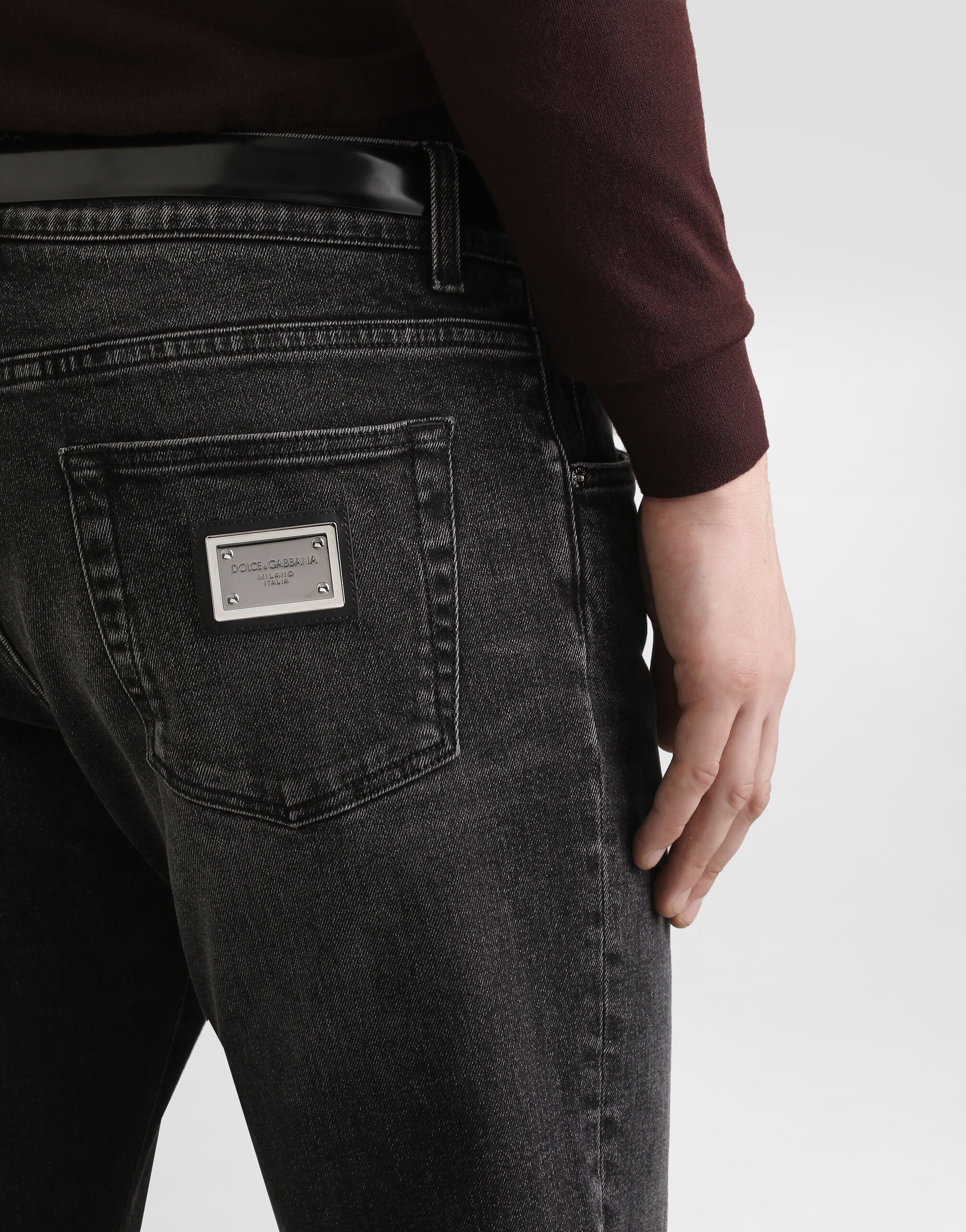 Slim-fit stretch cotton jeans - 5