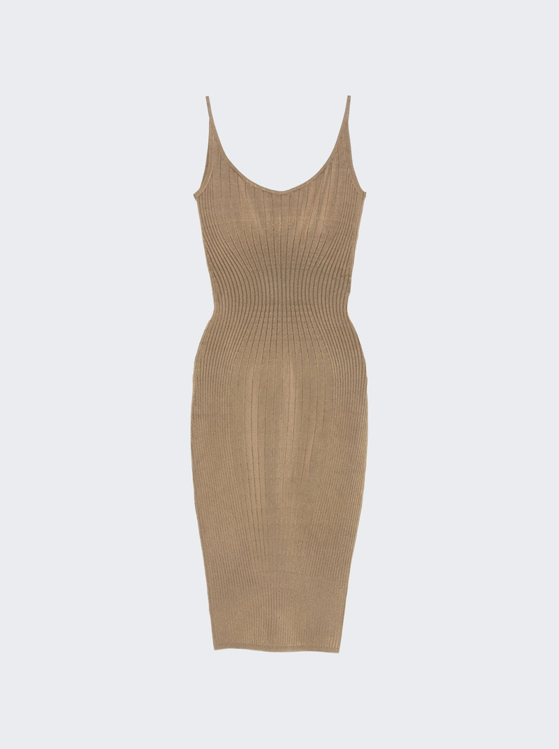 Knitted Midi Dress Dark Beige 1