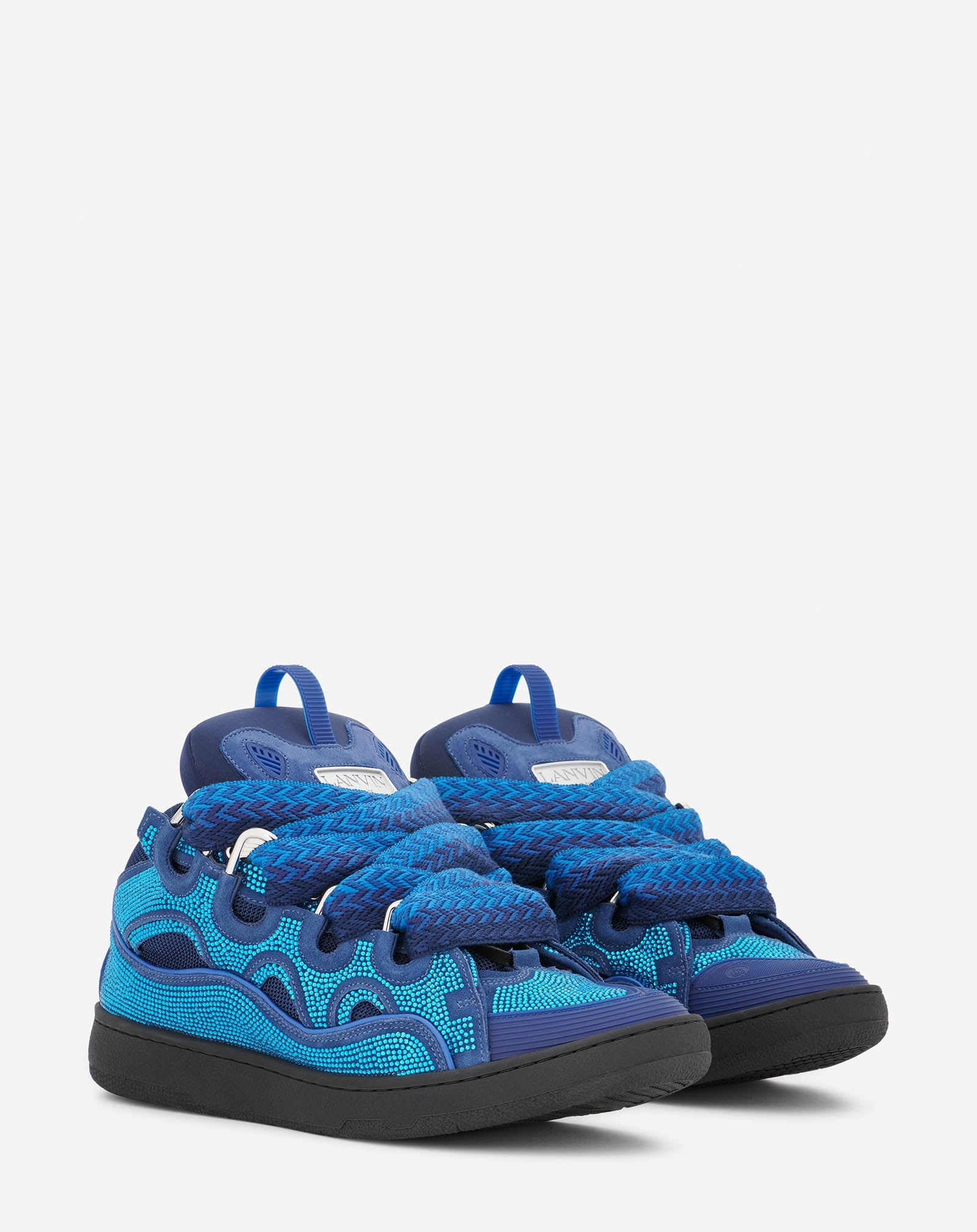 CURB LEATHER AND RHINESTONE SNEAKERS - 2