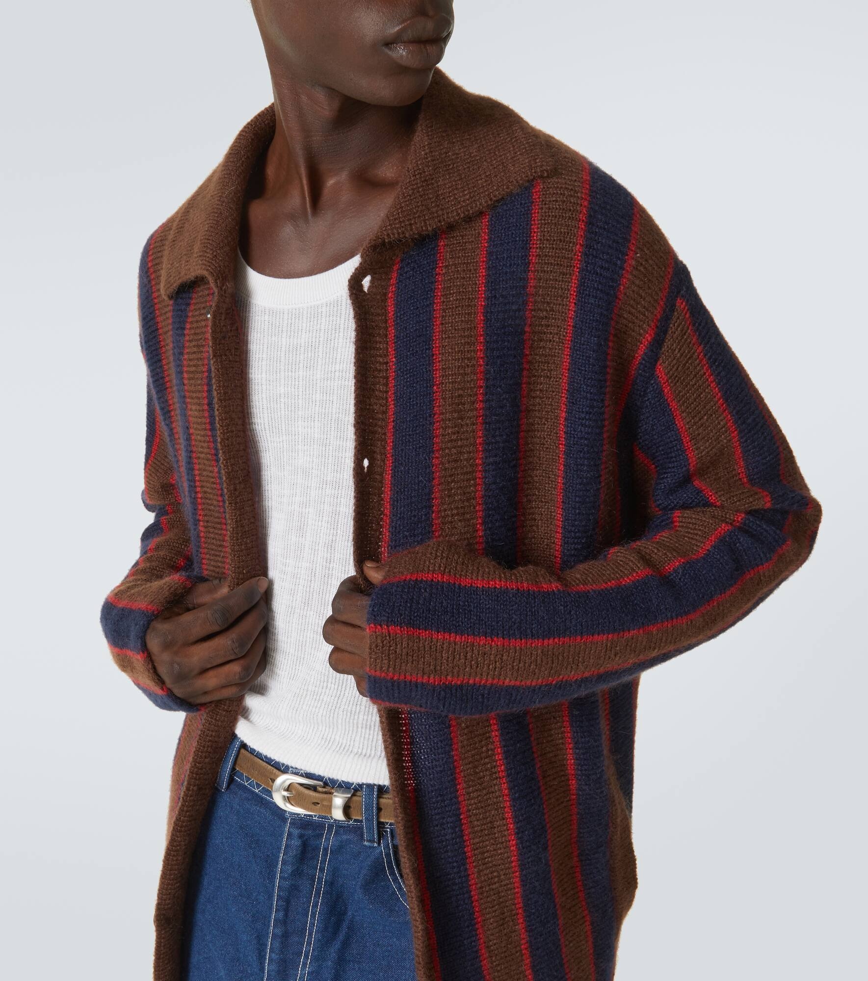 Striped mohair-blend cardigan - 5