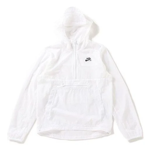 Nike SB Anorak Jacket Half Zipper ultra thin Athleisure Casual Sports White AO0297-100 - 1