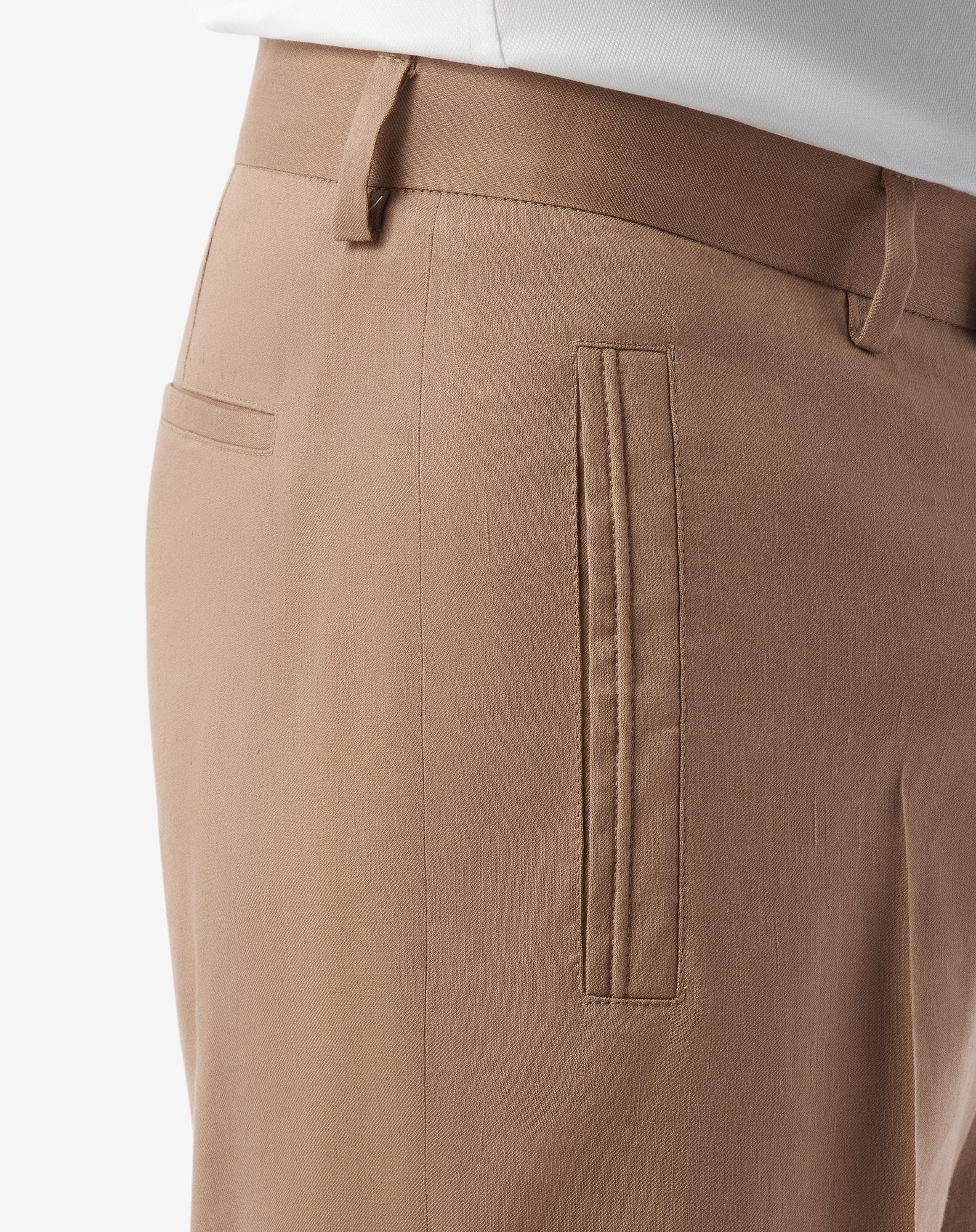 Beige linen, wool and mohair Bermuda shorts - 5