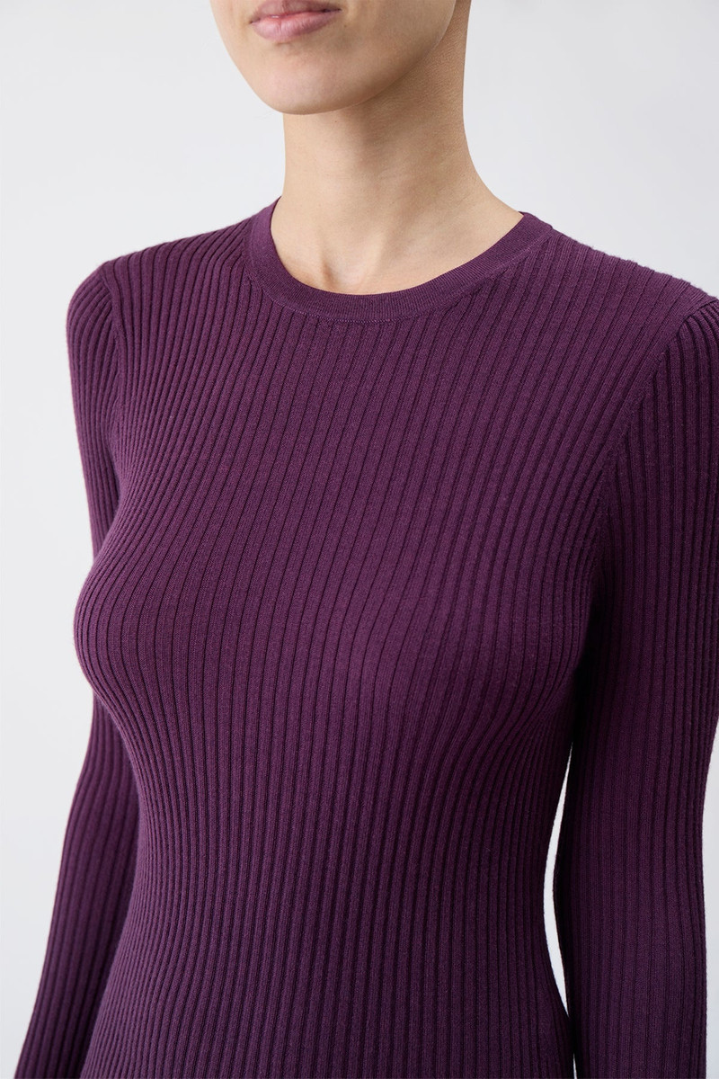GABRIELA HEARST Browning Knit Sweater in Italian Plum Cashmere Silk outlook