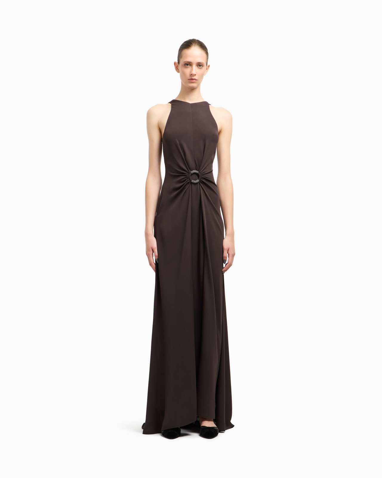 LONG TRIPLE SILK GEORGETTE DRESS - 4