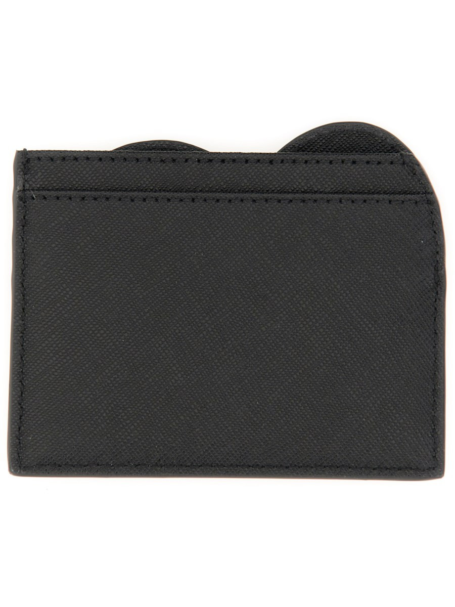 LEATHER HEART ASYMMETRICAL CARD HOLDER - 2